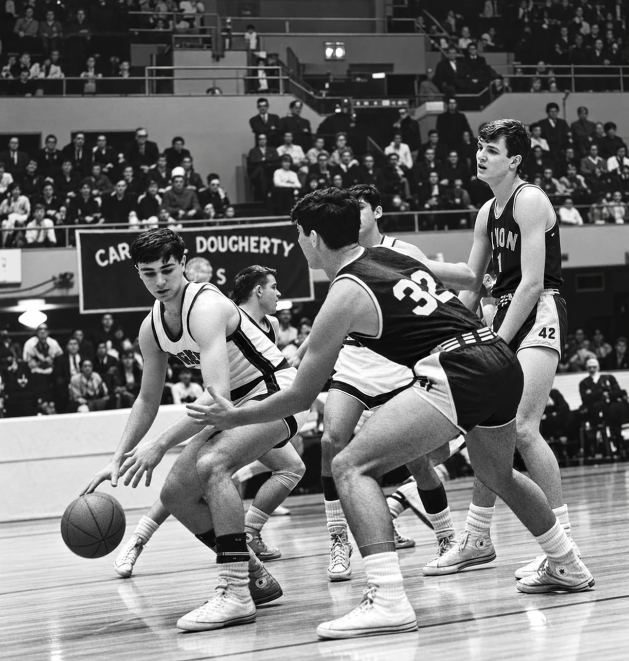 Uma partida de basquete